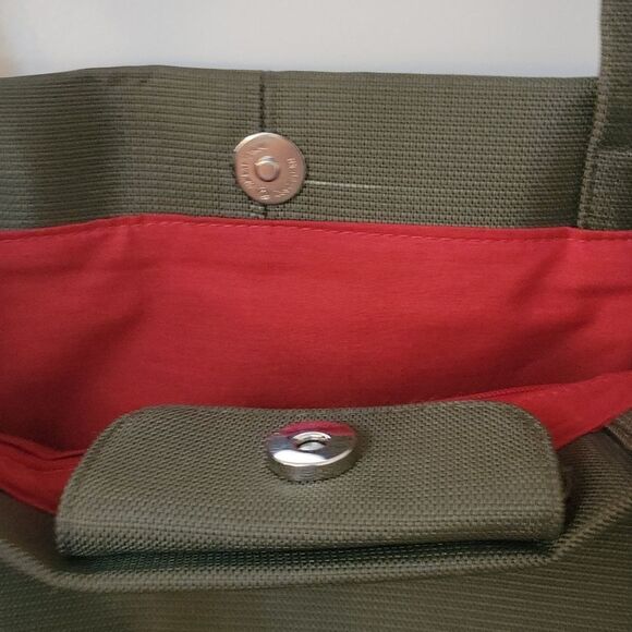 XOXO Army Green Military Nylon Unisex Double Handle Tote Shoulder Bag - Picture 6 of 9